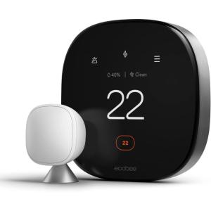 imageNew 2022 ecobee Smart Thermostat Premium with Smart Sensor Siri or Alexa Built in Air Quality Monitor